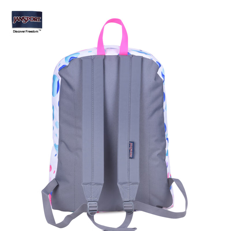 JANSPORT杰斯伯双肩背包男女清新森系书包黑色波点旅行包通勤电脑包 T50133V彩红蜜糖-无侧袋无隔层