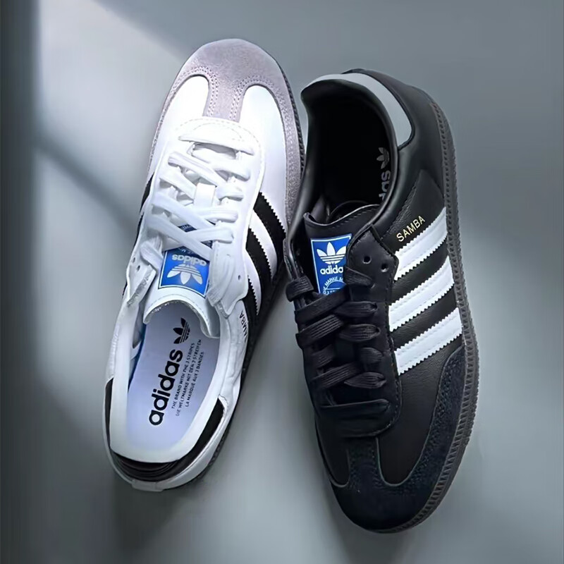 阿迪达斯 （adidas）三叶草男鞋女鞋 SAMBA OG 经典运动鞋德训鞋小白鞋「T头鞋」 黑色 T头鞋 38 (235mm)