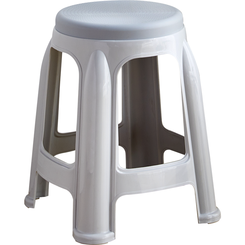 华恺之星 塑料凳  家用凳子加厚防滑板凳圆凳高凳换鞋凳餐凳子YK018灰色