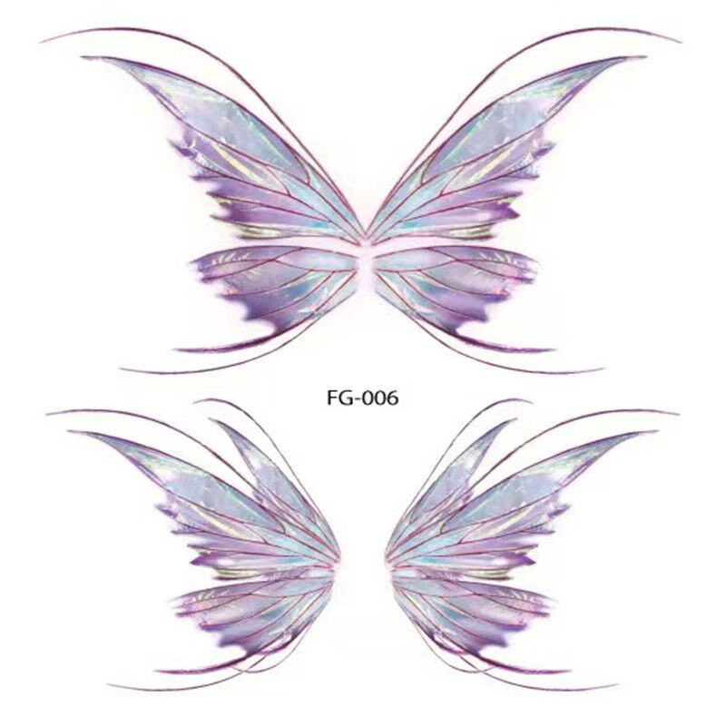 绿野客万圣节贴纸儿童脸部彩绘贴脸贴面部贴饰天使翅膀纹身锁骨闪粉