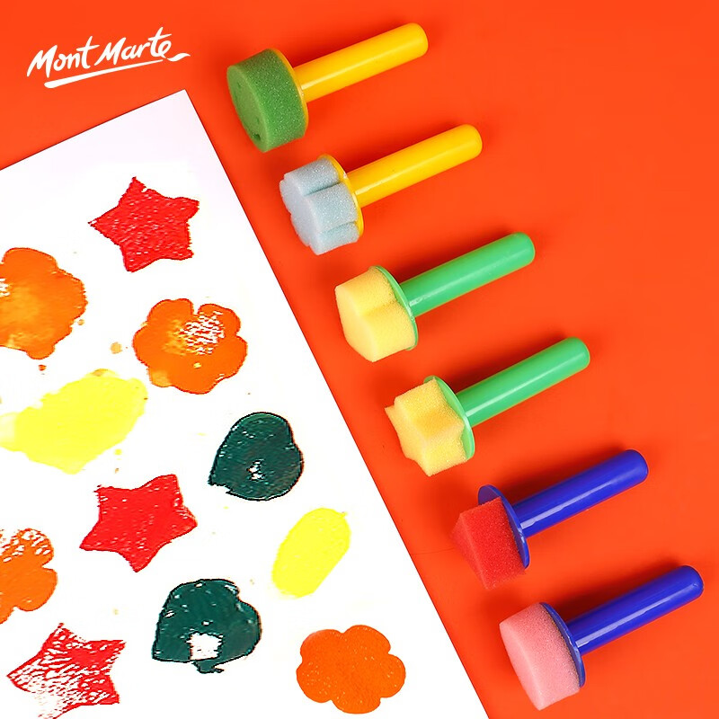 蒙玛特(mont marte)儿童画刷幼儿园早教工具儿童 手指画颜料 画画海绵