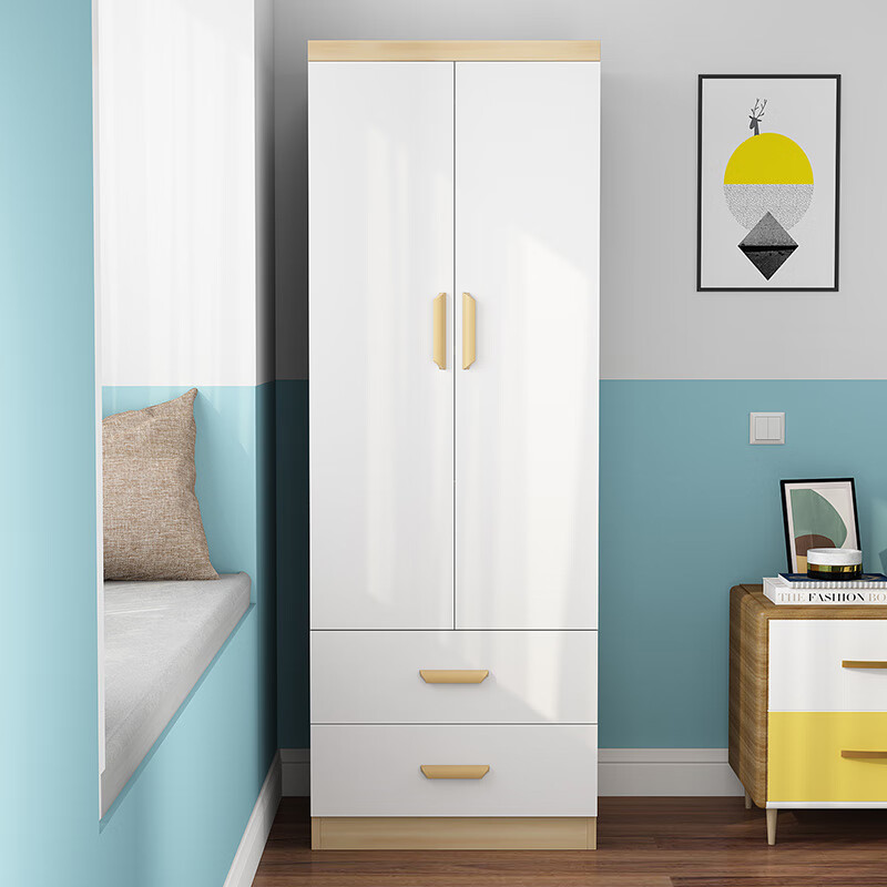 星成豪庭(xingchenghaoting)全实木单门衣柜北欧小户型简约现代超窄50