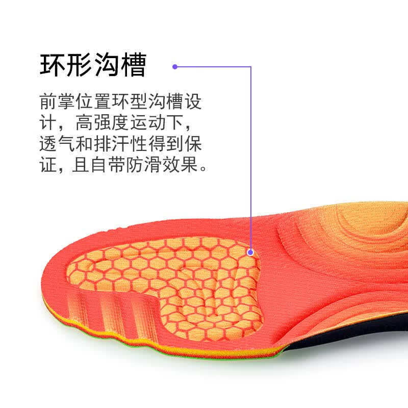 喜奔专业运动鞋垫男女减震高弹防臭吸汗透气跑步篮球足球足弓支撑缓震 专业篮球鞋垫 42码 长度270mm