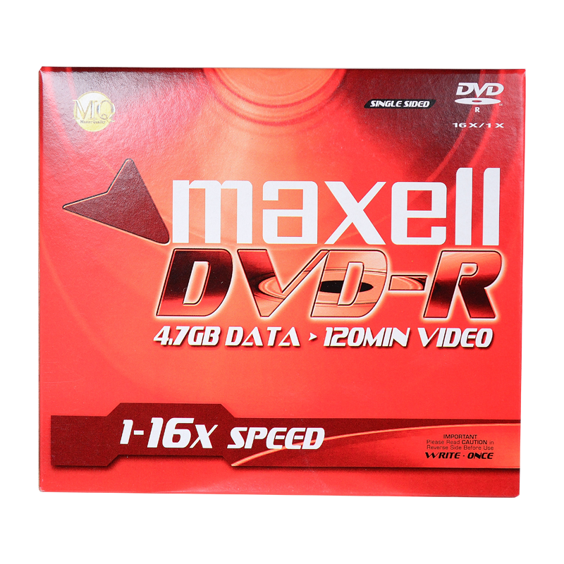 麦克赛尔（maxell）DVD-R光盘 刻录光盘 光碟 空白光盘 16速4.7GB 1片盒装，5盒/包