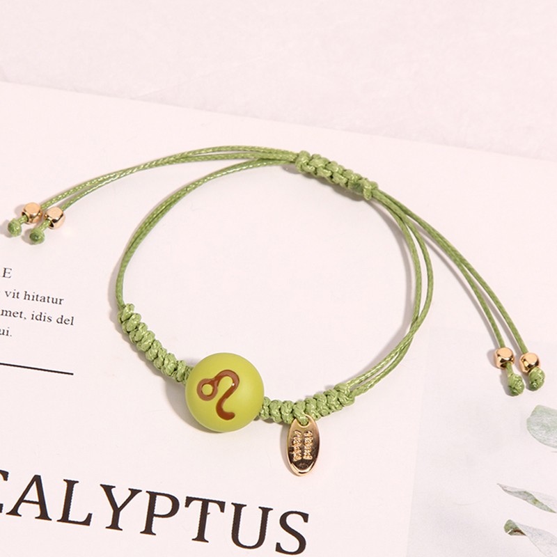 韩版时尚简约十二12星座情侣手链女学生闺蜜手工编织手绳本命年红绳子