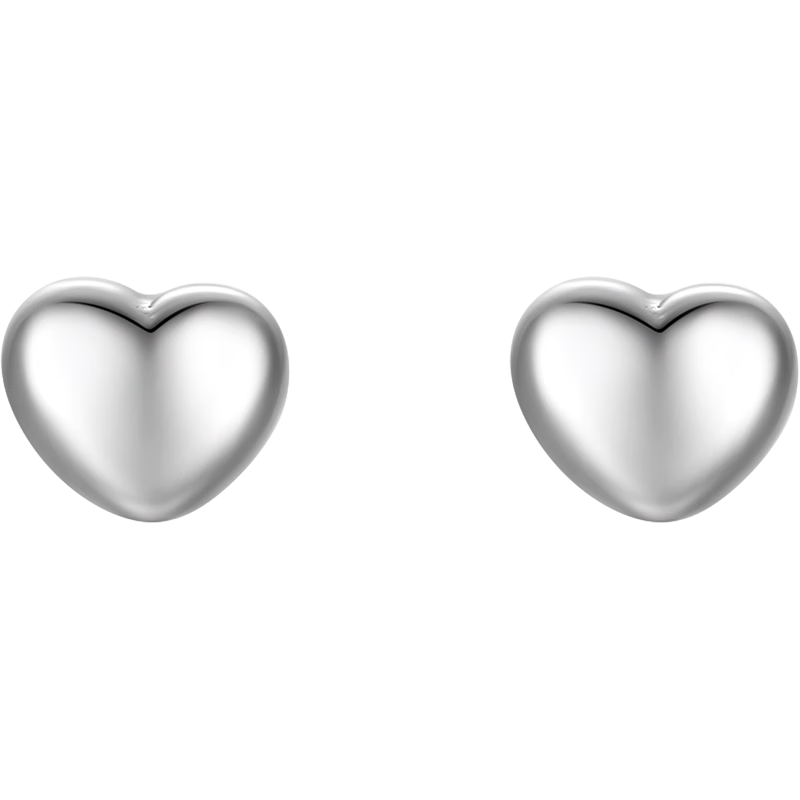 周六福(ZLF)七夕礼物 S925银饰耳钉女爱心简约气质潮流ins耳饰送女友生日 耳饰一对 26元(需领券)