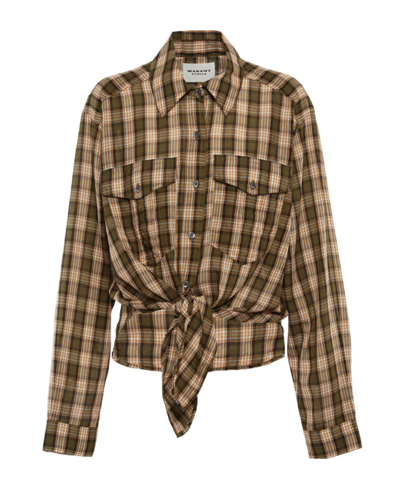 isabel marant etoile奢侈品服饰女长袖格纹衬衫 ch0131fbb3j08ekhoe