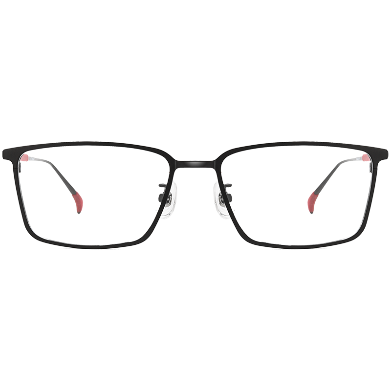 明月镜片 防蓝光眼镜轻商务可配度数变色百搭钛架配镜眼镜框 36078 c3哑黑+哑黑色硅胶