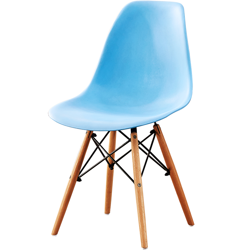 忆琳居 伊姆斯椅子现代简约桌子椅家用餐厅靠背椅电脑实木北欧餐椅 天蓝