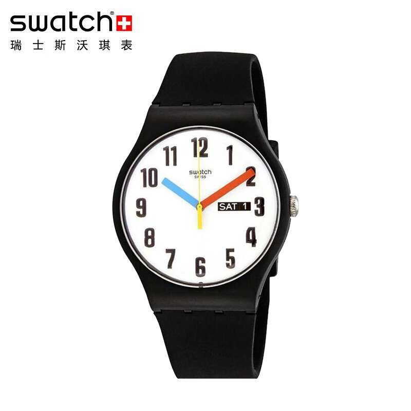 斯沃琪(swatch)瑞士手表 经典简约学生彩色 石英男女表 suob728