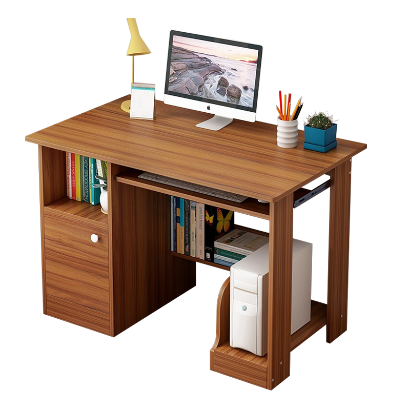 立太 电脑桌简约现代台式书桌学生学习桌写字桌家用办公小桌子 【功能款】100cm古檀木色