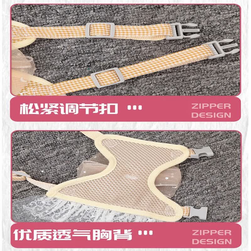 拉维佩特(LOVINGPET)猫咪牵引绳 狗绳牵引绳小型犬狗狗胸背薄款猫衣服公主裙遛猫绳 粉色M(12斤以内)