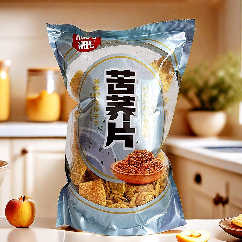 香脆解馋零食小吃荞麦原味膨化食品280g袋装 280g*1包牛排味苦荞片