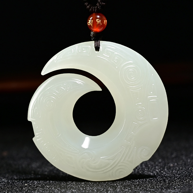 靳钰晨 和田玉时来运转吊坠男女款青玉细料转轮玉石玉佩轮回挂件项链