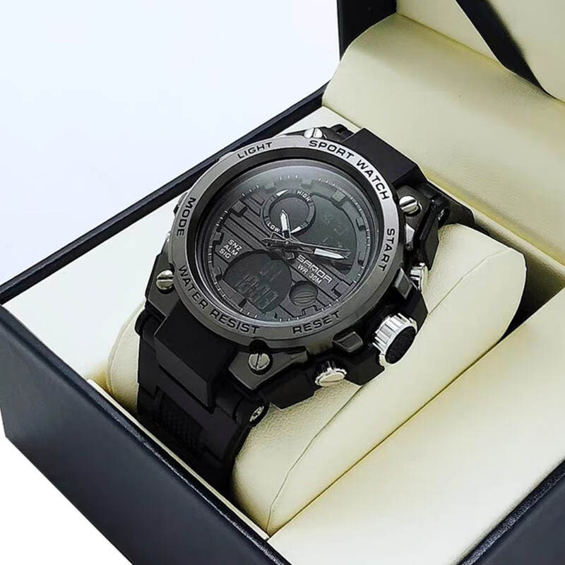 品牌男表双显时间霸气多功能运动秒表计时游泳防水学生男士手表潮