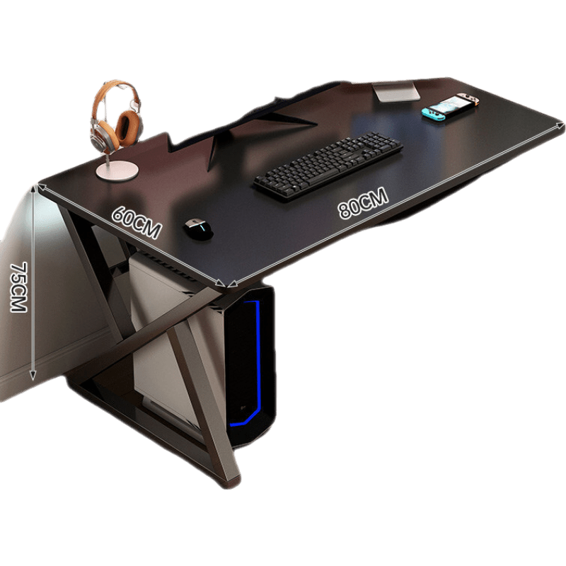 米客米家 电脑桌台式家用简约轻奢桌子卧室学生学习桌写字桌书桌 【稳固加厚X型桌腿】太空黑80*60*75cm