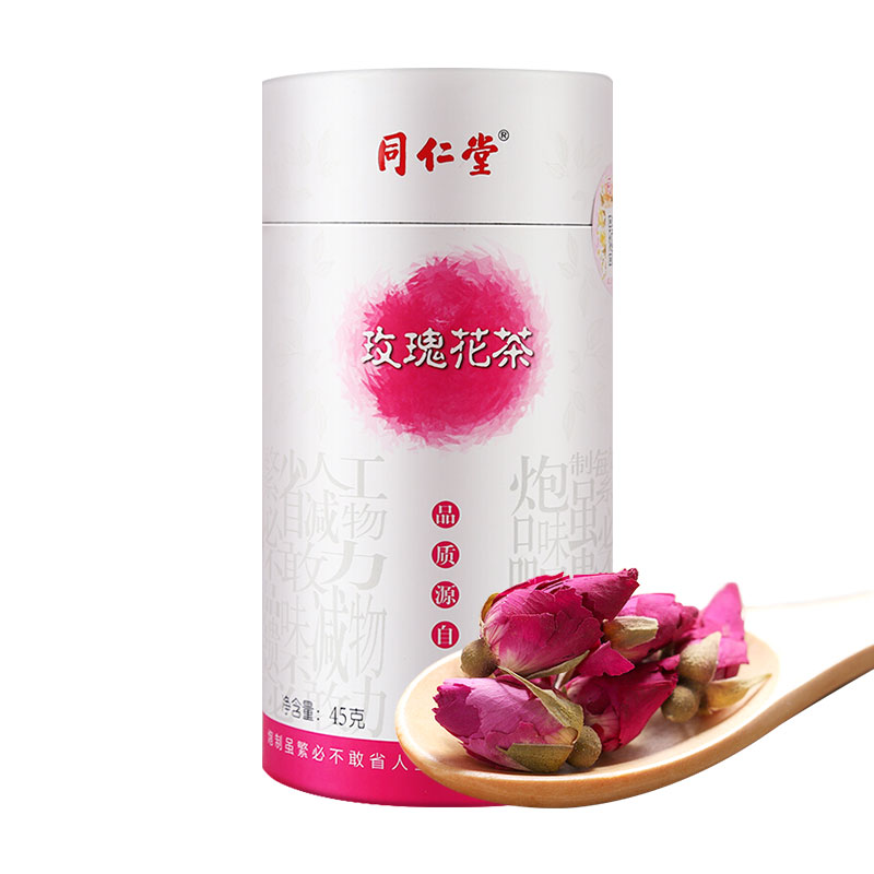 北京同仁堂 干玫瑰花 重瓣玫瑰花茶 胎玫瑰 花草茶45g