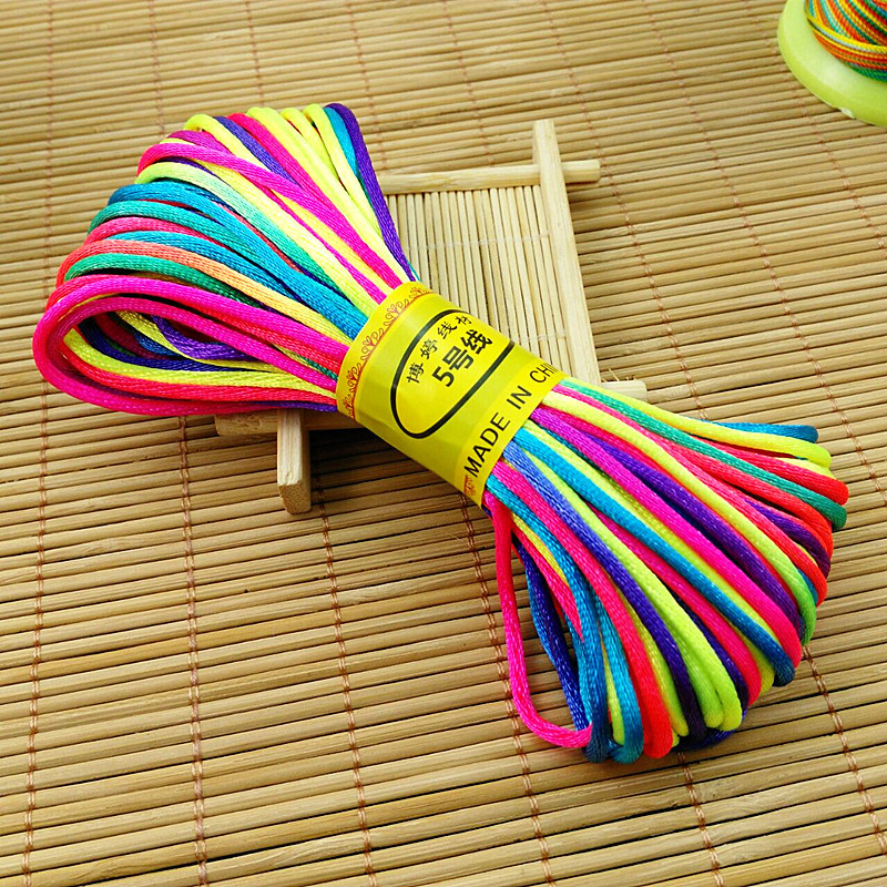 端午节五彩绳手工编织中国结彩色编织绳手链手串饰品线材 5号线  20米