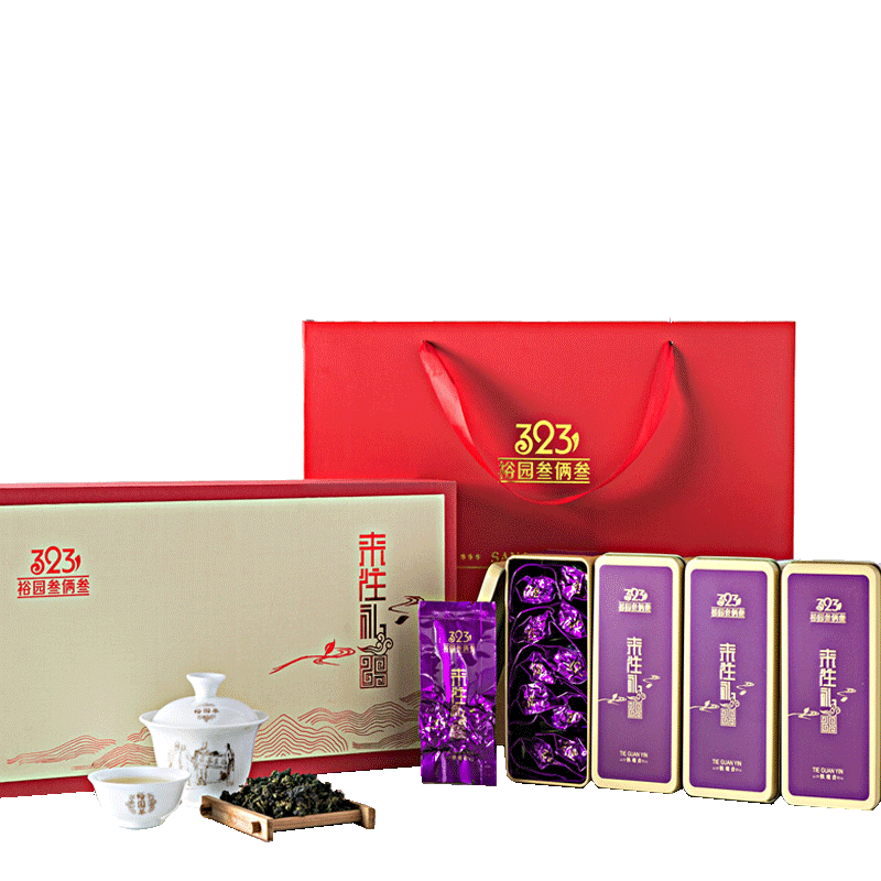 裕园茶业乌龙茶 2020新茶正宗安溪兰花香铁观音清香型 礼盒装280g/盒 红色