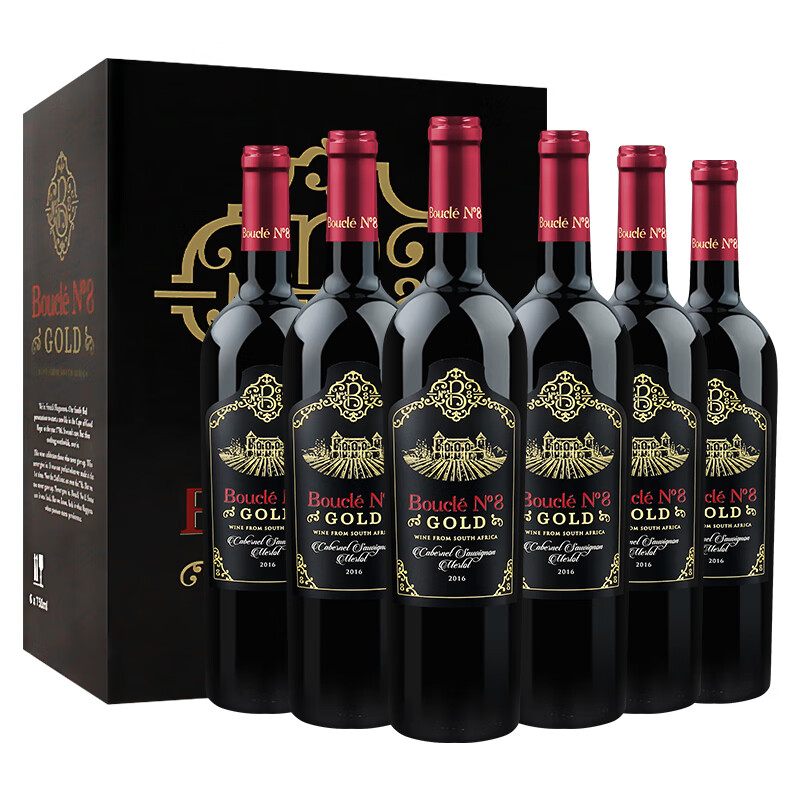 获奖红酒 南非原瓶原标进口 布可丽红酒 干红葡萄酒2016年 赤霞珠梅洛 750ml 6支原箱装