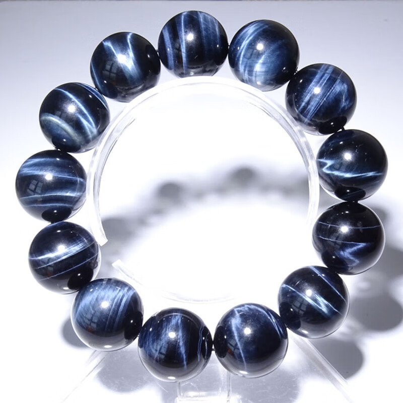 天然蓝虎眼石手链 蓝虎石手串 闪电纹水晶手链 男女款多规格 10mm