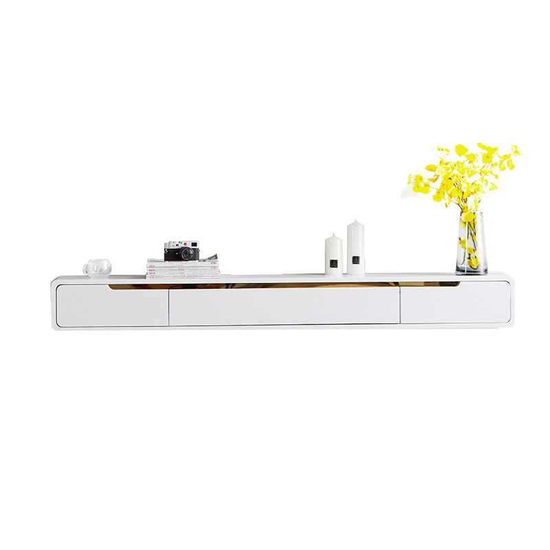 实木电视柜现代简约客厅电视机柜电视背景柜地柜电视桌 白色 1.6米