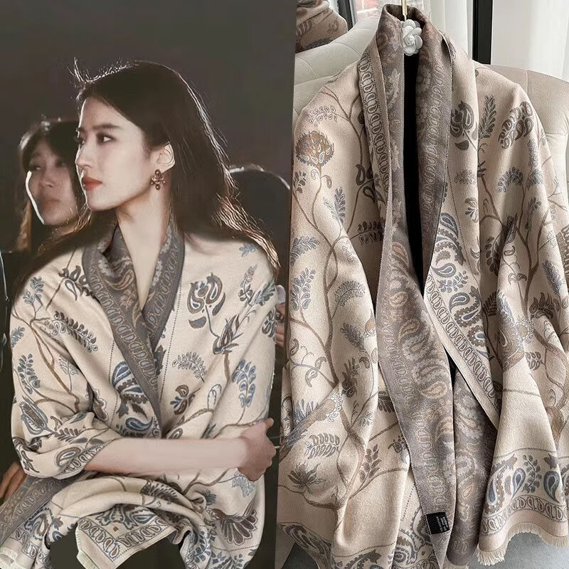 梵奥格(fanaoge)刘亦菲同款衣服去有风的地方高品质秋冬大披肩外搭女