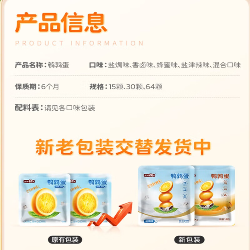 盐津铺子鹌鹑蛋卤蛋盐焗蛋独立小包小吃 蛋皇谷物  休闲零食食品 15颗 5包鹌鹑蛋(混合味约102g)
