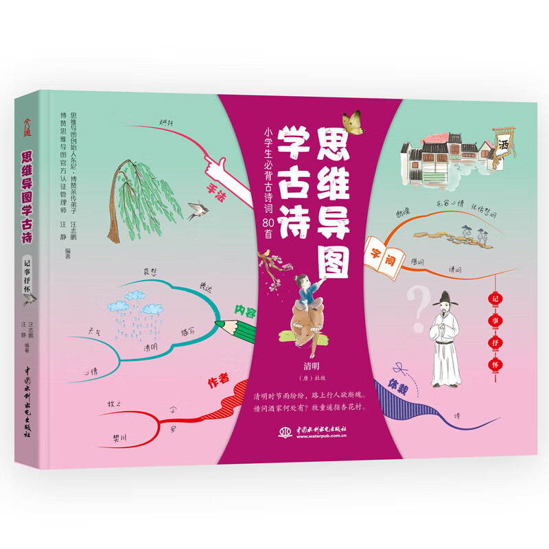 小学生必背古诗词80首 思维导图学古诗 记事抒情 (思维导图赏析,趣记