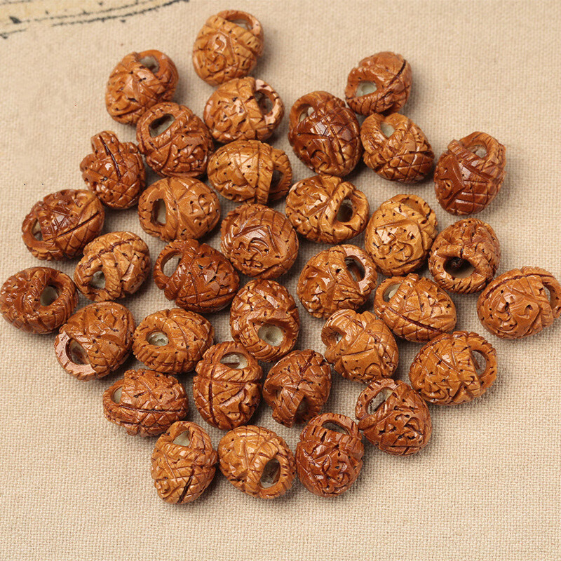 手工雕刻 宝宝红绳手链配 龙纹福字桃蓝一个