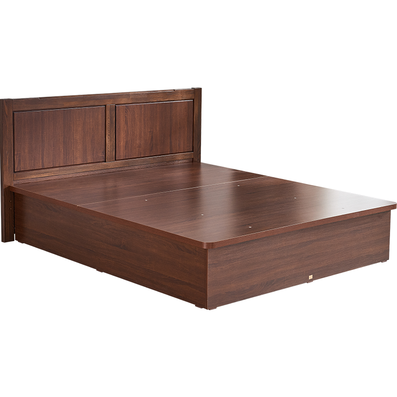 【会员专享5折】天坛家具 床 实木框架床 双人储物高箱床1.8米 板式床卧室 榆木板木箱体大床 高箱床 180*200cm