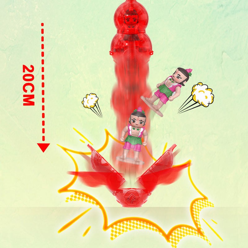 幸运城堡葫芦娃玩具变形爆射葫芦宝劲爆葫芦王全套七兄弟收藏公仔模型玩具 五娃（发射器+5子弹）
