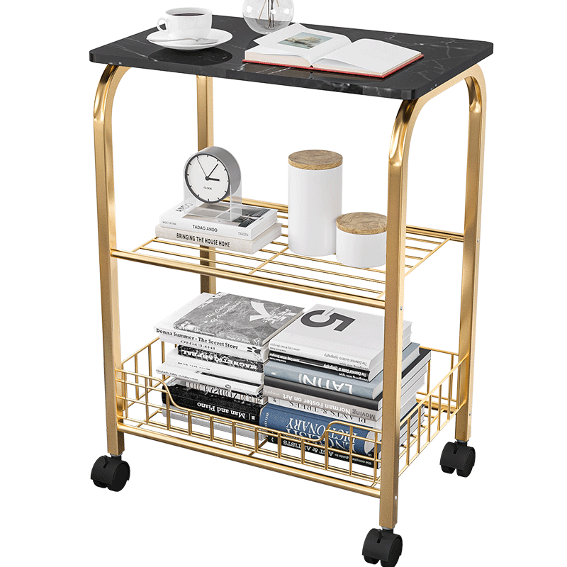 蜗家 置物架落地铁艺浴室角架卧室客厅多层厨房收纳储物架花架层架 推车置物架z9800