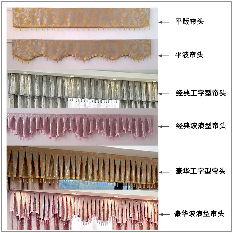 幔头定制全遮光成品窗帘头阳台客厅卧室飘窗帘头幔 提花款平板帘头 1
