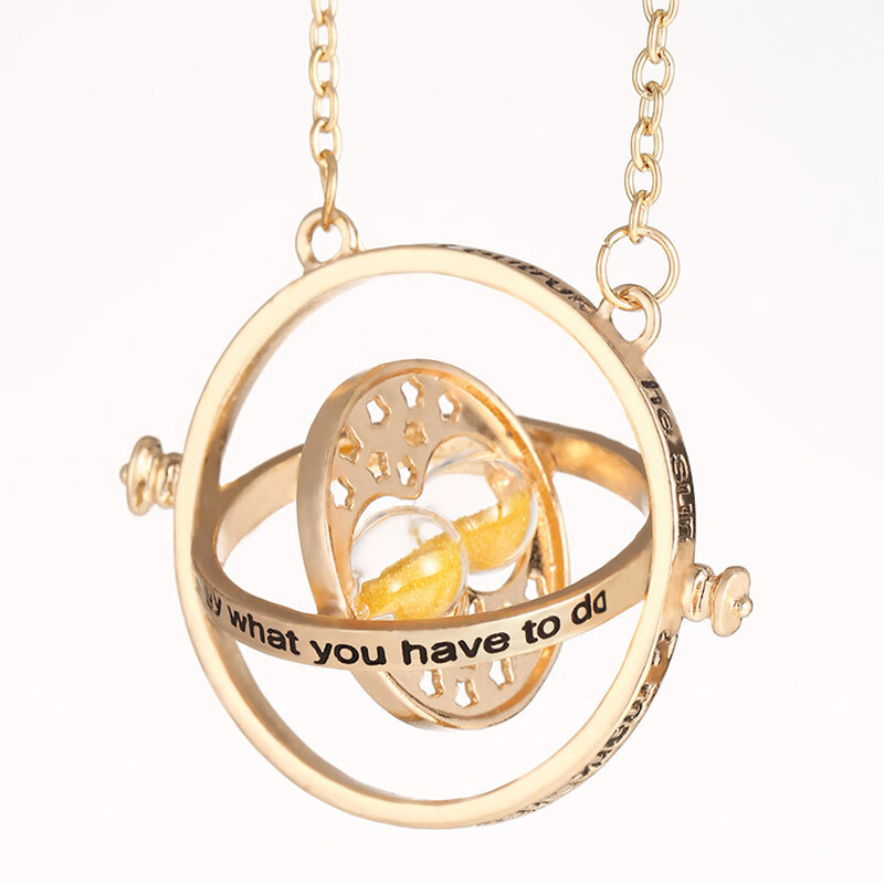 创京懿选哈利波特魂器周边赫敏时间转换器锁骨项链学院时光 黄沙