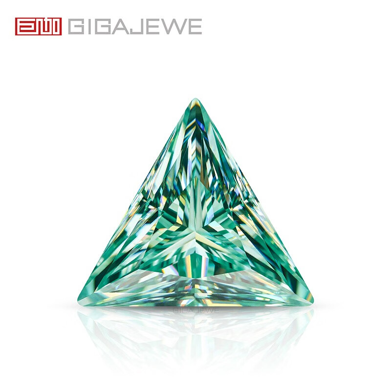 GIGAJEWE綠色直三角形切割莫桑鉆 VVS1 裸石 多種規(guī)格 珠寶制作 9.0mm 3.0克拉