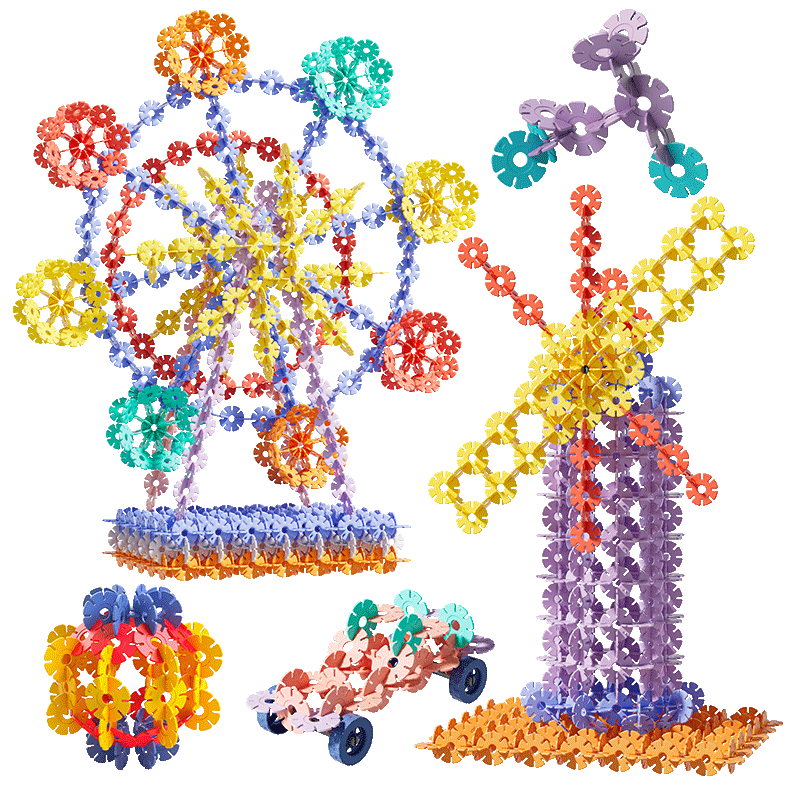 星涯優(yōu)品1280片大號雪花片兒童積木立體拼圖拼插玩具男女孩2-6歲新年禮物