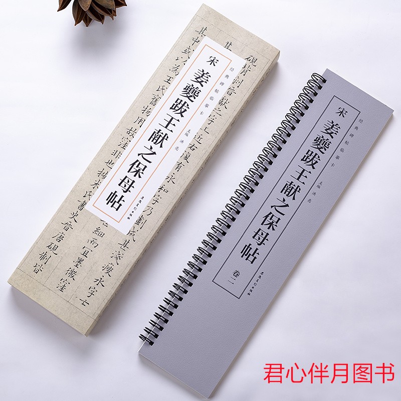 现货拍即发 宋姜夔跋王献之保母帖 全文101张单面印刷 卷一卷二全2册 经典碑帖临摹卡 保姆帖贴 安徽美术出版社 9787539896670