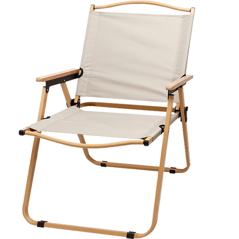 初学者  户外折叠椅便携式沙滩椅野餐露营靠背椅写生椅便携式院子休闲椅子 中号克米特-卡其色