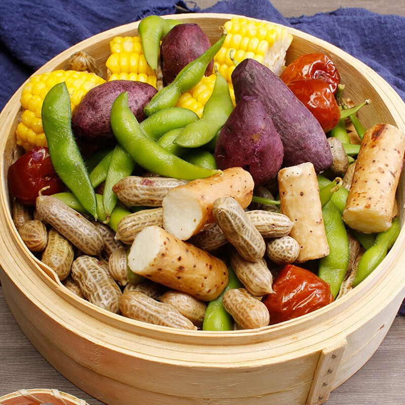 寄漪五谷丰登750g农家杂粮酒店饭店宴席特色半成品蔬素食蒸菜五子登z