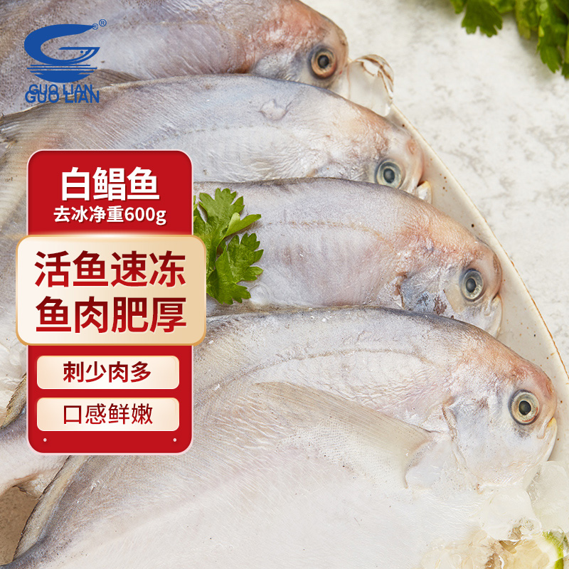国联 东海白鲳鱼 银鲳鱼 600g 5-8条 深海鱼产地直供 国产生鲜