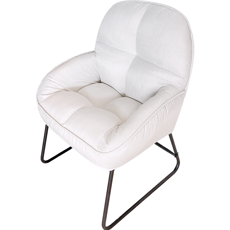 欧吉懒人家用卧室电脑椅宿舍靠背椅子舒适久坐书桌椅单人休闲沙发椅 米白色(电脑椅)