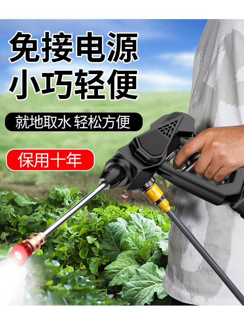 家用电动大树作物锂电池充电农药打药机 8106高压水枪 5电24hv 工具箱