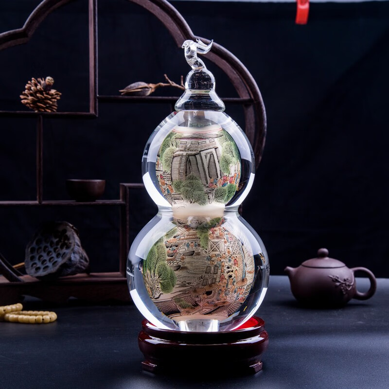 临宝得乐内画葫芦摆件家玄关居挂件办公装饰工艺装饰 清明上河图