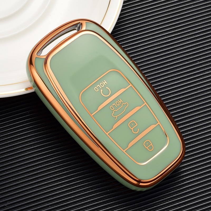 2021款红旗e-hs9钥匙套全包tpu软胶汽车遥控保护壳扣 红旗b款-抹茶绿