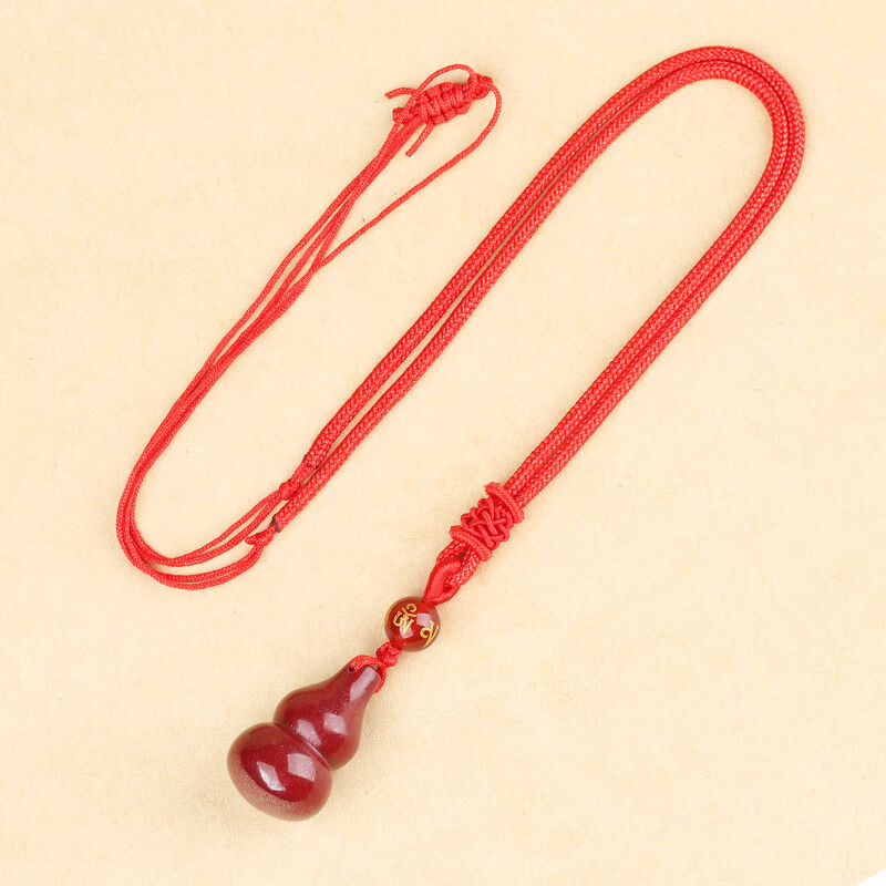 多曼 朱砂葫芦吊坠保平安福禄挂件紫金砂项链儿童宝宝饰品男女 红绳款