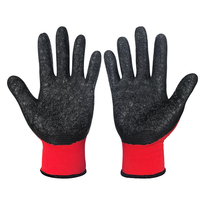 谋福cnmf105【企业定制】浸胶手套防滑耐磨耐用掌胶半胶防护工作手套