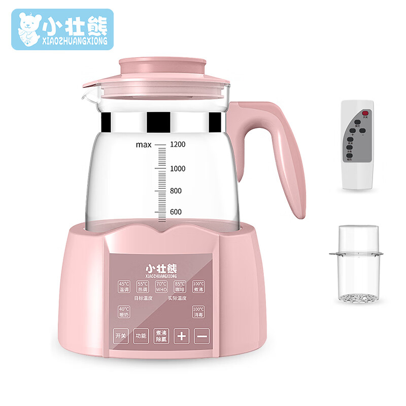 小壮熊 (XIAOZHUANGXIONG)恒温调奶器 1.2L 多功能恒温冲泡奶粉热水壶 养生壶 温奶暖奶器玻璃水壶 316L