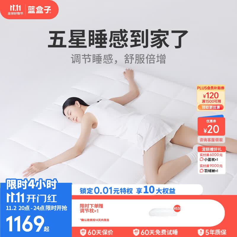 蓝盒子小蓝垫T1 Pro记忆棉床垫租房学生宿舍薄垫家用软垫榻榻米可定制 小蓝垫T1 Pro【现货 7天内发出】 1500mm*2000mm怎么看?