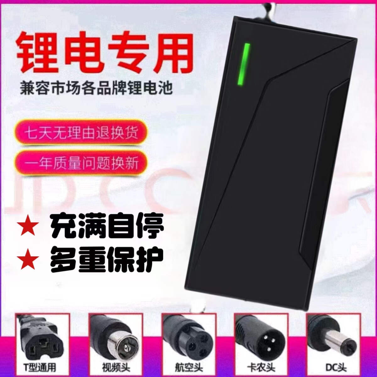 恒玛全新星恒锂电池电动车充电器48v2a 54.